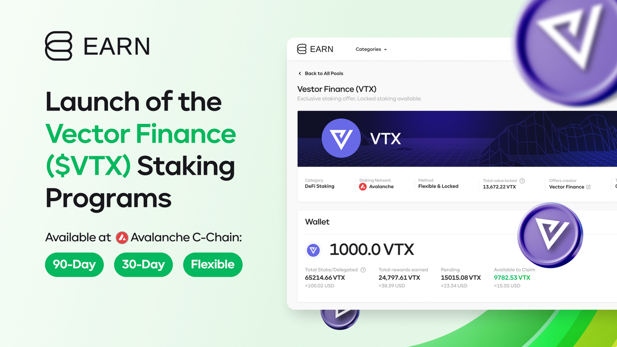 DeFi Staking: Launch of Vector Finance (VTX) pools